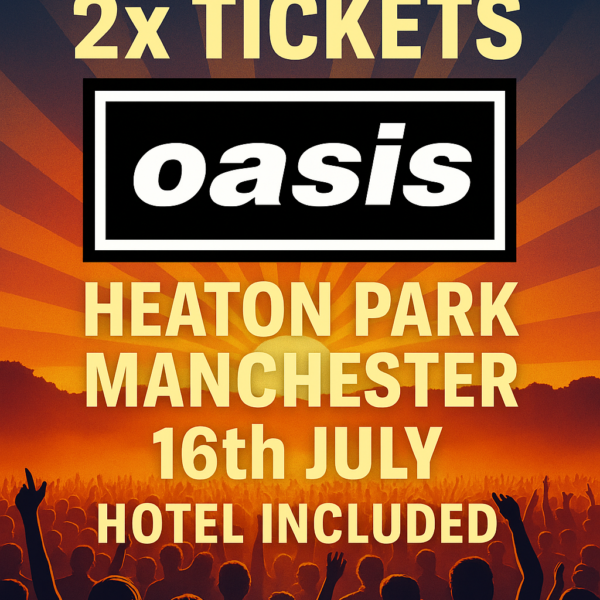2x Oasis tickets at Heaton Park Manchester with Hotel included
